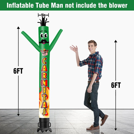 6 10 15 20FT Tall Carnitas Waving Inflatable Tube Man(Blower Not Included) - goodeny