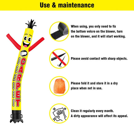 6 10 15 20FT Tall Carpet Sale Waving Inflatable Tube Man(Blower Not Included) - goodeny