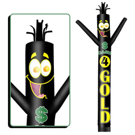 6 10 15 20FT Tall Cash 4 Gold Waving Inflatable Tube Man(Blower Not Included) - goodeny
