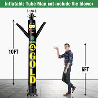 6 10 15 20FT Tall Cash 4 Gold Waving Inflatable Tube Man(Blower Not Included) - goodeny