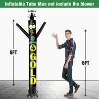 6 10 15 20FT Tall Cash 4 Gold Waving Inflatable Tube Man(Blower Not Included) - goodeny