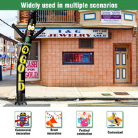 6 10 15 20FT Tall Cash 4 Gold Waving Inflatable Tube Man(Blower Not Included) - goodeny