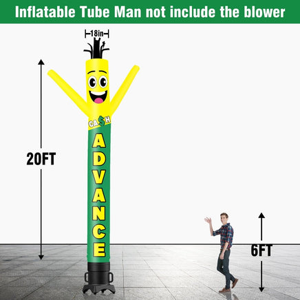 6 10 15 20FT Tall Cash Waving Inflatable Tube Man(Blower Not Included) - goodeny