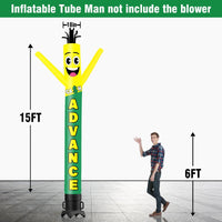 6 10 15 20FT Tall Cash Waving Inflatable Tube Man(Blower Not Included) - goodeny