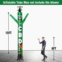 6 10 15 20FT Tall CBD Here Waving Inflatable Tube Man(Blower Not Included) - goodeny