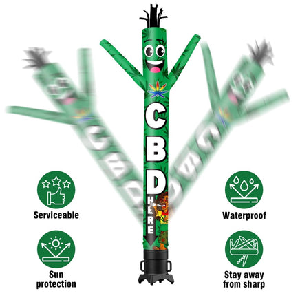 6 10 15 20FT Tall CBD Here Waving Inflatable Tube Man(Blower Not Included) - goodeny