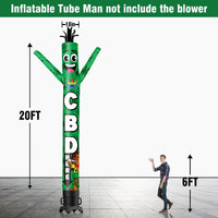 6 10 15 20FT Tall CBD Here Waving Inflatable Tube Man(Blower Not Included) - goodeny
