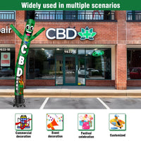 6 10 15 20FT Tall CBD Here Waving Inflatable Tube Man(Blower Not Included) - goodeny
