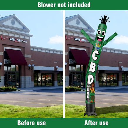 6 10 15 20FT Tall CBD Here Waving Inflatable Tube Man(Blower Not Included) - goodeny