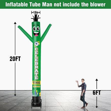 6 10 15 20FT Tall Celebrate The Game Waving Inflatable Tube Man(Blower Not Included) - goodeny