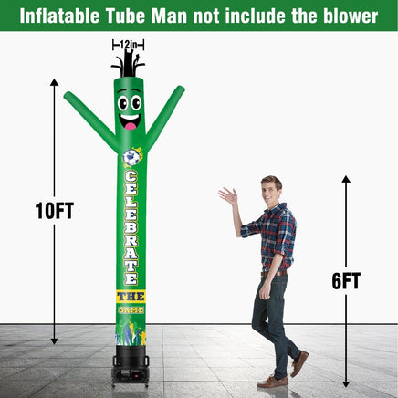6 10 15 20FT Tall Celebrate The Game Waving Inflatable Tube Man(Blower Not Included) - goodeny