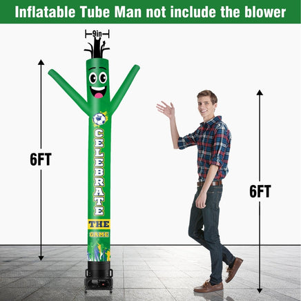 6 10 15 20FT Tall Celebrate The Game Waving Inflatable Tube Man(Blower Not Included) - goodeny