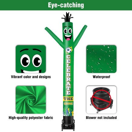 6 10 15 20FT Tall Celebrate The Game Waving Inflatable Tube Man(Blower Not Included) - goodeny