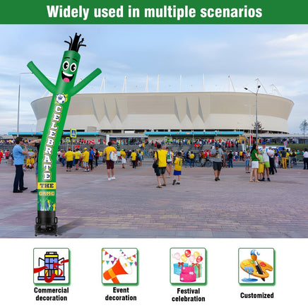 6 10 15 20FT Tall Celebrate The Game Waving Inflatable Tube Man(Blower Not Included) - goodeny