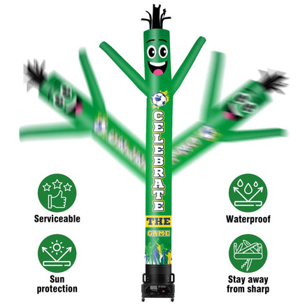 6 10 15 20FT Tall Celebrate The Game Waving Inflatable Tube Man(Blower Not Included) - goodeny