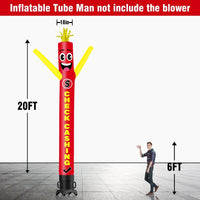 6 10 15 20FT Tall Check Cashing Waving Inflatable Tube Man(Blower Not Included) - goodeny