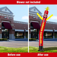 6 10 15 20FT Tall Check Cashing Waving Inflatable Tube Man(Blower Not Included) - goodeny