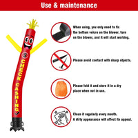 6 10 15 20FT Tall Check Cashing Waving Inflatable Tube Man(Blower Not Included) - goodeny