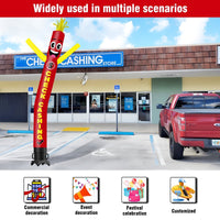 6 10 15 20FT Tall Check Cashing Waving Inflatable Tube Man(Blower Not Included) - goodeny