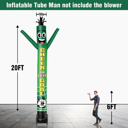 6 10 15 20FT Tall Cheer For Every Goal Waving Inflatable Tube Man(Blower Not Included) - goodeny