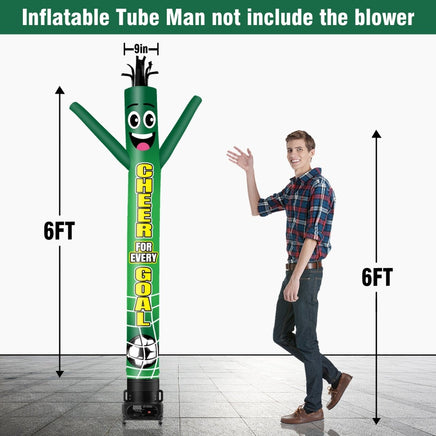 6 10 15 20FT Tall Cheer For Every Goal Waving Inflatable Tube Man(Blower Not Included) - goodeny
