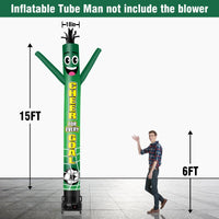 6 10 15 20FT Tall Cheer For Every Goal Waving Inflatable Tube Man(Blower Not Included) - goodeny