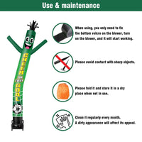 6 10 15 20FT Tall Cheer For Every Goal Waving Inflatable Tube Man(Blower Not Included) - goodeny
