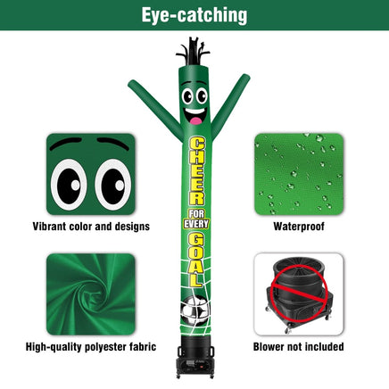 6 10 15 20FT Tall Cheer For Every Goal Waving Inflatable Tube Man(Blower Not Included) - goodeny