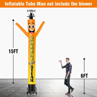 6 10 15 20FT Tall Cheese Steak Waving Inflatable Tube Man(Blower Not Included) - goodeny