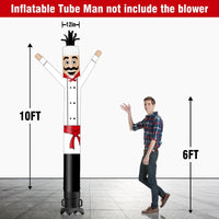 6 10 15 20FT Tall Chef Waving Inflatable Tube Man(Blower Not Included) - goodeny