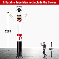 6 10 15 20FT Tall Chef Waving Inflatable Tube Man(Blower Not Included) - goodeny