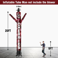 6 10 15 20FT Tall Cherries Waving Inflatable Tube Man(Blower Not Included) - goodeny