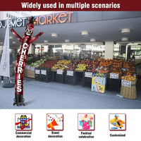 6 10 15 20FT Tall Cherries Waving Inflatable Tube Man(Blower Not Included) - goodeny