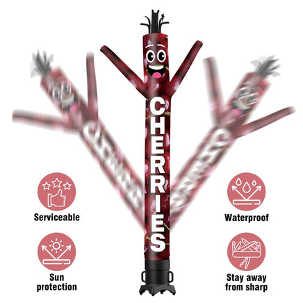 6 10 15 20FT Tall Cherries Waving Inflatable Tube Man(Blower Not Included) - goodeny