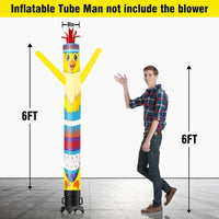 6 10 15 20FT Tall Chicken Easter Egg Waving Inflatable Tube Man(Blower Not Included) - goodeny