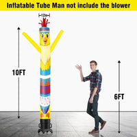 6 10 15 20FT Tall Chicken Easter Egg Waving Inflatable Tube Man(Blower Not Included) - goodeny