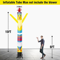 6 10 15 20FT Tall Chicken Easter Egg Waving Inflatable Tube Man(Blower Not Included) - goodeny
