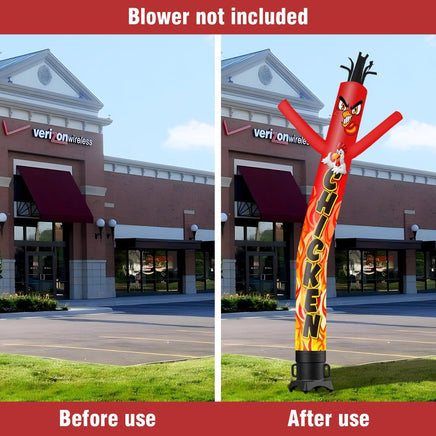 6 10 15 20FT Tall Chicken Waving Inflatable Tube Man(Blower Not Included) - goodeny