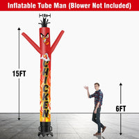 6 10 15 20FT Tall Chicken Waving Inflatable Tube Man(Blower Not Included) - goodeny