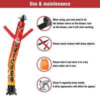 6 10 15 20FT Tall Chicken Waving Inflatable Tube Man(Blower Not Included) - goodeny