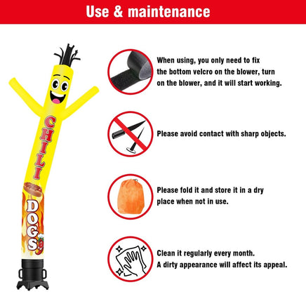 6 10 15 20FT Tall Chili Dogs Waving Inflatable Tube Man(Blower Not Included) - goodeny