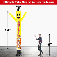 6 10 15 20FT Tall Chili Dogs Waving Inflatable Tube Man(Blower Not Included) - goodeny