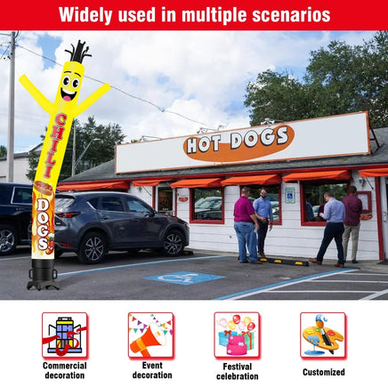 6 10 15 20FT Tall Chili Dogs Waving Inflatable Tube Man(Blower Not Included) - goodeny
