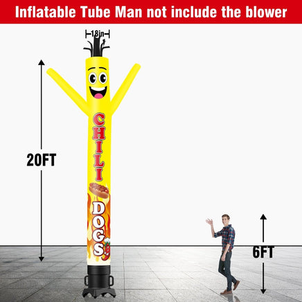 6 10 15 20FT Tall Chili Dogs Waving Inflatable Tube Man(Blower Not Included) - goodeny