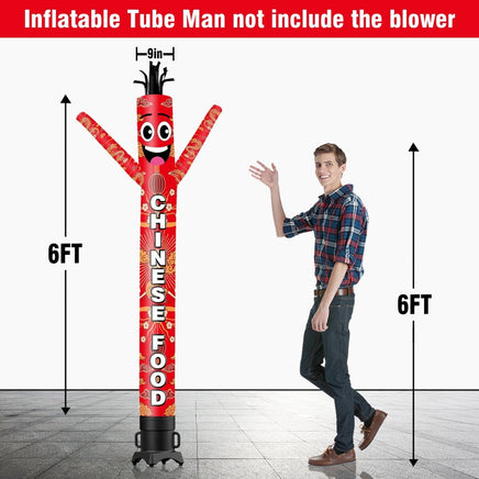 6 10 15 20FT Tall Chinese Food Waving Inflatable Tube Man(Blower Not Included) - goodeny