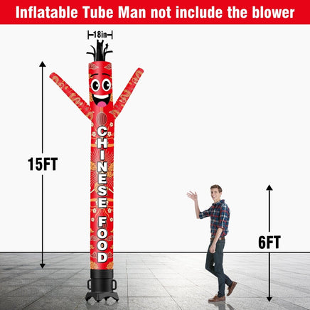 6 10 15 20FT Tall Chinese Food Waving Inflatable Tube Man(Blower Not Included) - goodeny