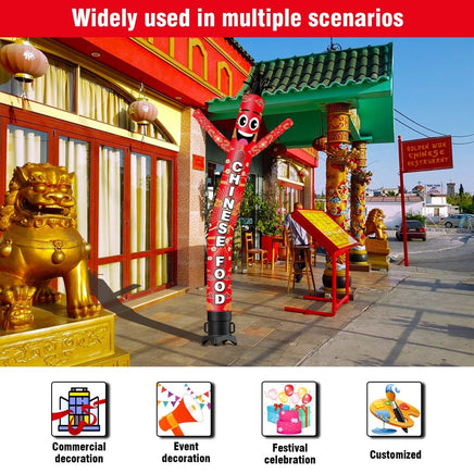 6 10 15 20FT Tall Chinese Food Waving Inflatable Tube Man(Blower Not Included) - goodeny