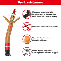 6 10 15 20FT Tall Christmas Gingerbread Man Waving Inflatable Tube Man(Blower Not Included) - goodeny