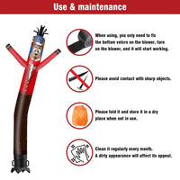 6 10 15 20FT Tall Christmas Moose Waving Inflatable Tube Man(Blower Not Included) - goodeny