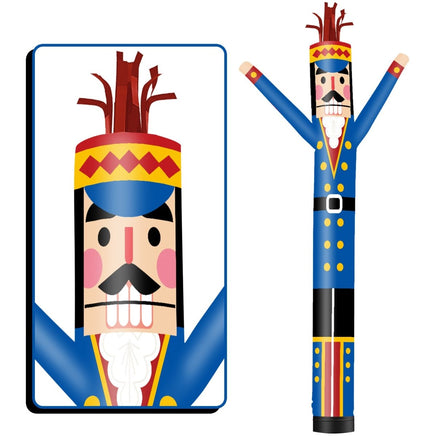 6 10 15 20FT Tall Christmas Nutcracker Blue Waving Inflatable Tube Man(Blower Not Included) - goodeny